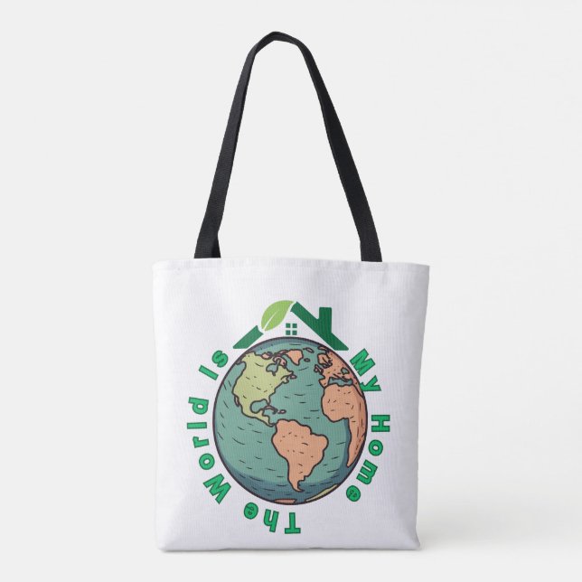 Die Welt ist meine Zuhause - Öko des Erden Tasche (Rückseite)