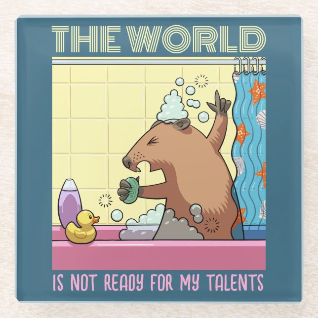 Die Welt ist nicht bereit zu singen Groundhog Glasuntersetzer (Vorderseite)