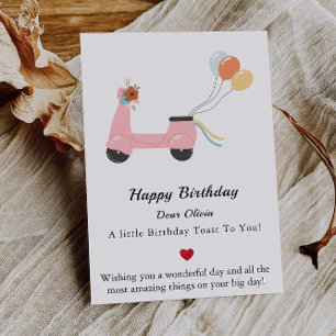 Die Welt ist schöner, Motorrad und Blume Einladung