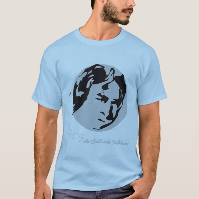 Die Welt mit dem T - Shirt des Vertrauens konfront (Vorderseite)