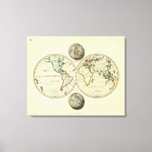Die Welt mit kontinentalen Grenzen Leinwanddruck