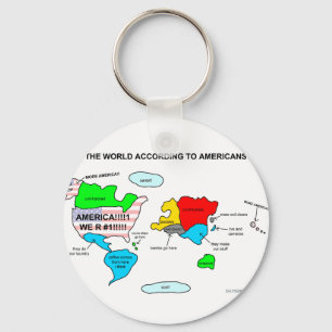Die Welt nach Ansicht der Amerikaner Schlüsselanhänger