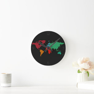 Die Welt Runde Wanduhr