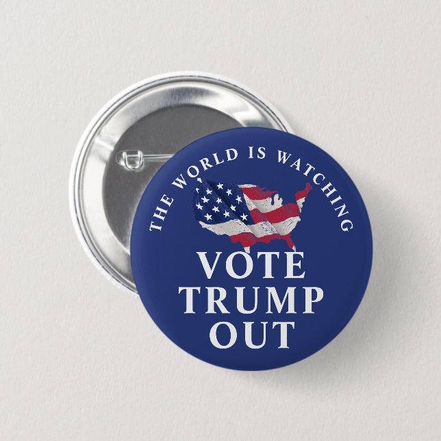 Die Welt schaut Trump bei der Abstimmung zu Button (Vorne & Hinten)