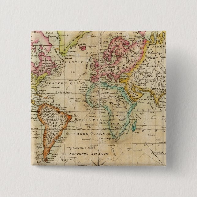 Die Welt über die Vorstellung von Mercator Button (Vorderseite)