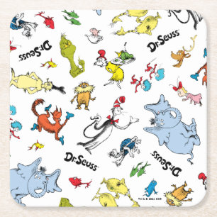 Die Welt von Dr. Seuss Pattern Rechteckiger Pappuntersetzer