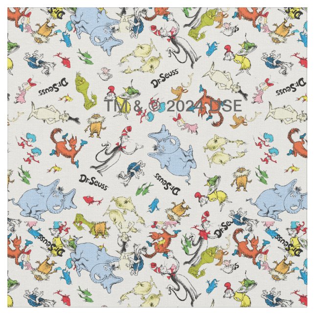Die Welt von Dr. Seuss Pattern Stoff (Nahaufnahme)