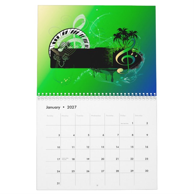 Die Welt von Musik Kalender (Jan 2027)