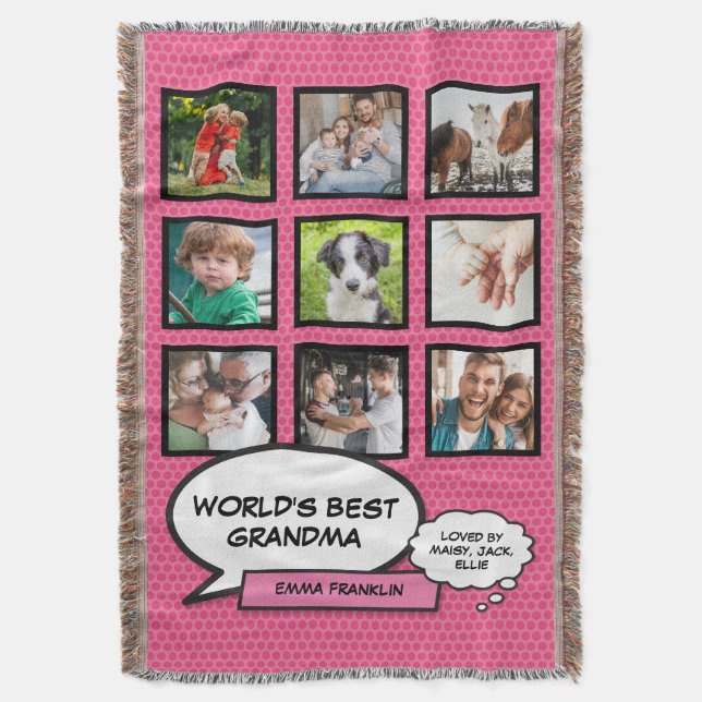 Die weltbeste Grandma-Spaß-Cool-Rosa-Fotokamera Decke (Vorderseite Vertikal)
