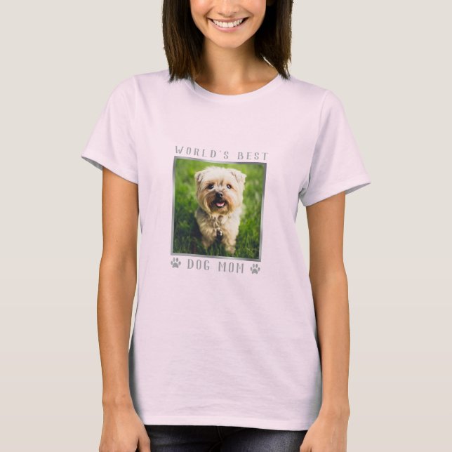 Die weltbeste Hunde-Mama Silberstreifen-Pfoten-Fot T-Shirt (Vorderseite)