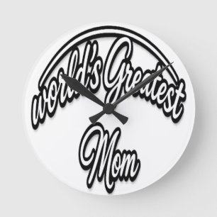 Die Weltbeste Mama Elegantes Kursivdesign Runde Wanduhr