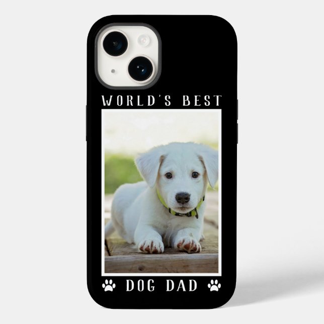 Die weltbeste Vater-Paw druckt Pet-Foto auf Schwar Case-Mate iPhone 14 Hülle (Rückseite)