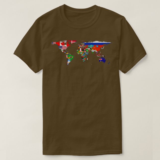 Die Weltflaggenkarte T-Shirt (Design vorne)