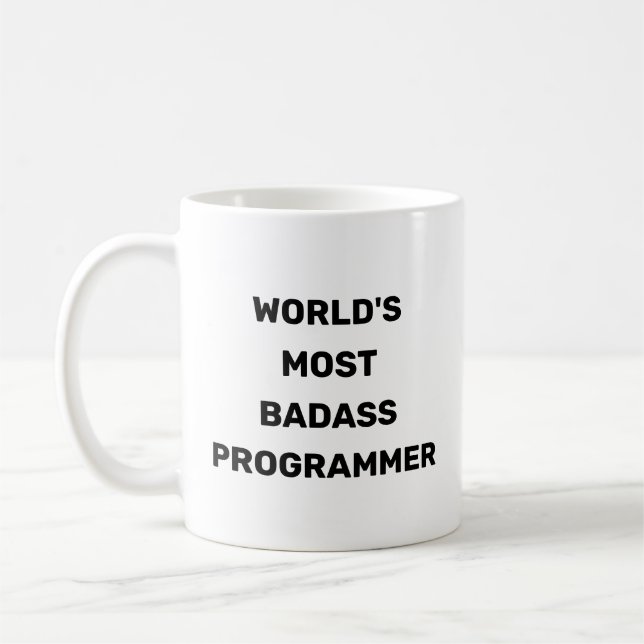 Die weltgrößte Badass-Programmer-Tasse Kaffeetasse (Links)
