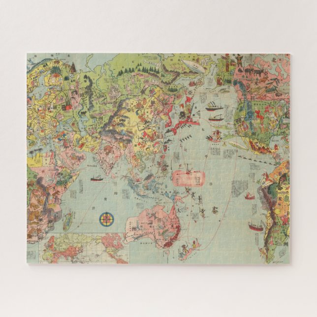 Die Weltkarte auf einen Blick - Weltluftwege (Horizontal)
