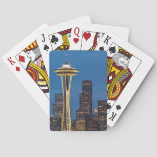 Die Weltraumneedle und das Stadtzentrum von Seattl Spielkarten