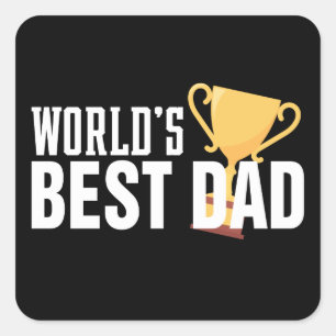 Die weltweit beste Typografie-Trophäe für Vater  Quadratischer Aufkleber