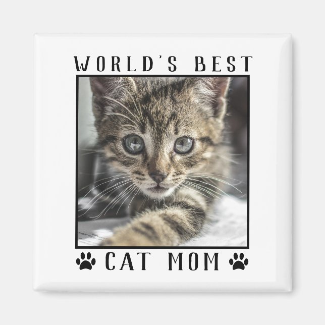 Die weltweit besten Cat Mama Paw Prints Foto Frame Magnet (Vorne)