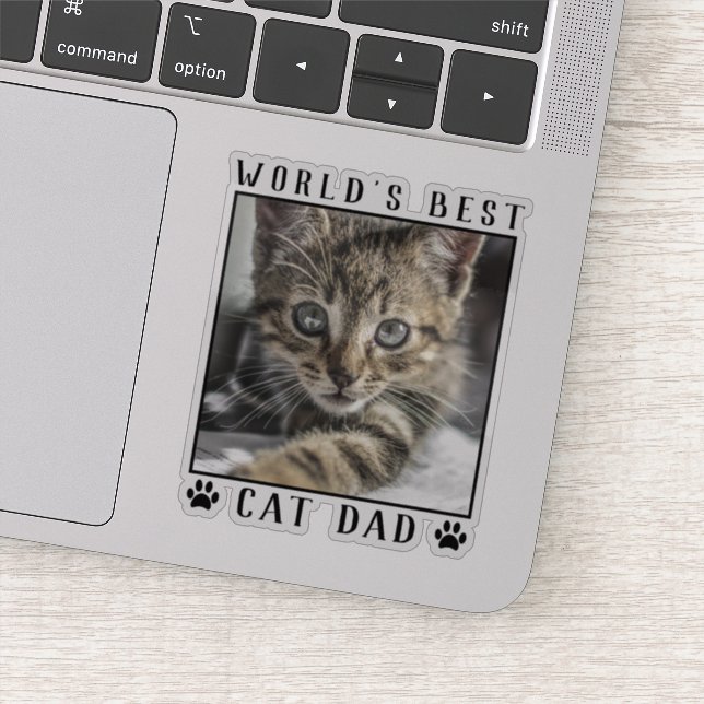 Die weltweit besten Cat Vater Paw Prints Pet Foto  Aufkleber (Detail)