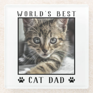 Die weltweit besten Cat Vater Paw Prints Pet Foto  Glasuntersetzer