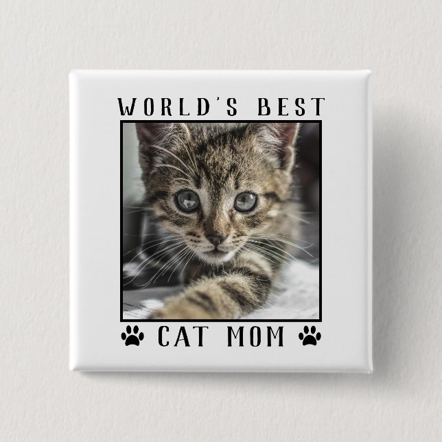 Die weltweit besten Katzenpaw-Mamas drucken Foto-R Button (Vorderseite)