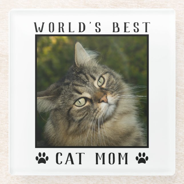 Die weltweit besten Katzenpaw-Mamas drucken Foto-R Glasuntersetzer (Vorderseite)