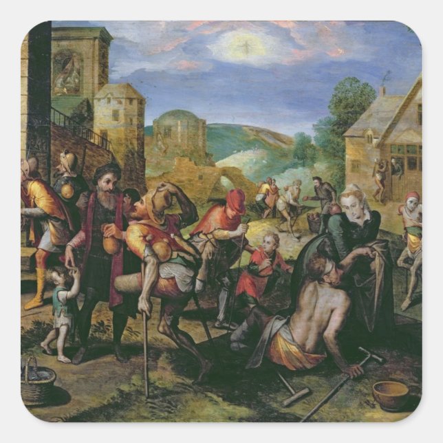 Die Werke der Gnade Quadratischer Aufkleber (Vorderseite)