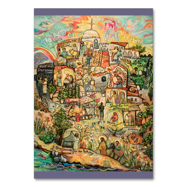 Die Werke des Gnade-Gebet-Kartons Tischnummer (Vorderseite)