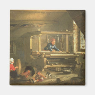 Die Werkstatt eines Webers, 1656 (Öl auf Leinwand Magnet