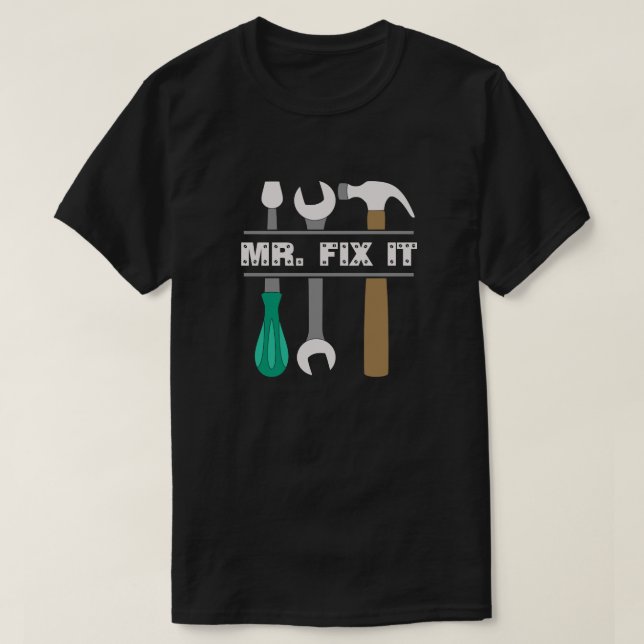 Die Werkzeug-Herr Fix It der Männer T-Shirt (Design vorne)