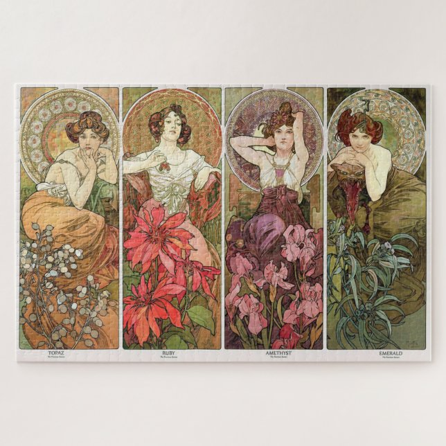 Die Wertvollen Steine 1900 von Mucha - Jugendstil (Horizontal)