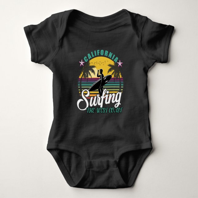 Die Westküste - Kalifornien - SurfBaby Bodysuit Baby Strampler (Vorderseite)