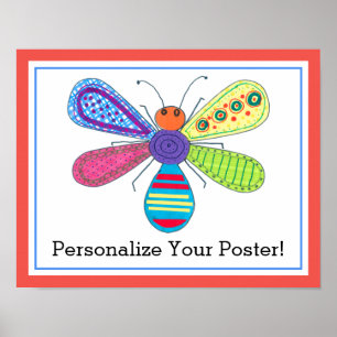 Die Whimsical Bug Art Liebe Schöne Insekten Poster