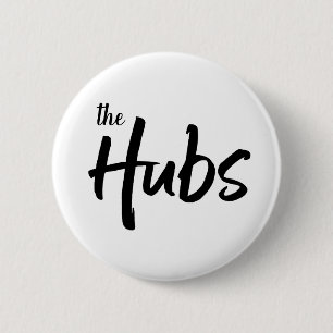 Die Whimsikale Typografie der Hubs für das Ehemann Button