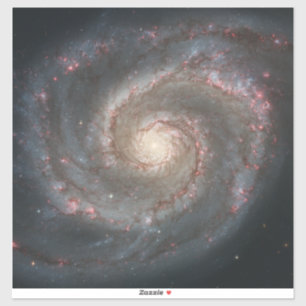 Die Whirlpool-Galaxie M51 und Begleiter im Weltrau Aufkleber