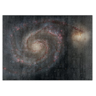 Die Whirlpool-Galaxie M51 und Begleiter im Weltrau Schneidebrett