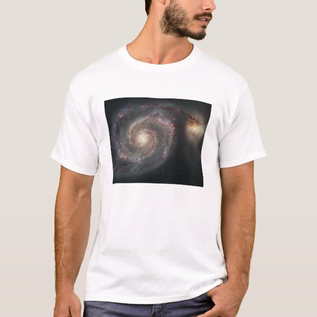 Die Whirlpool-Galaxie (M51) und die Begleitgalaxie T-Shirt (Vorderseite)