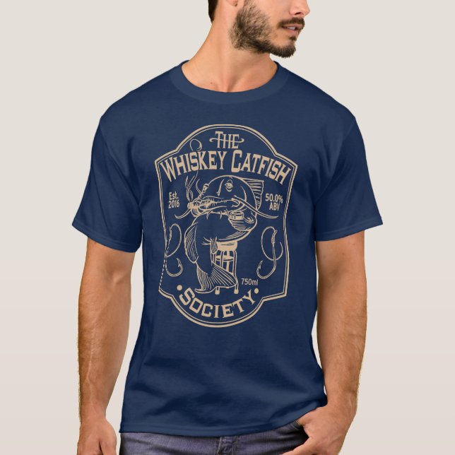 Die Whisky-Wels-Gesellschaft - Marine/TAN T-Shirt (Vorderseite)