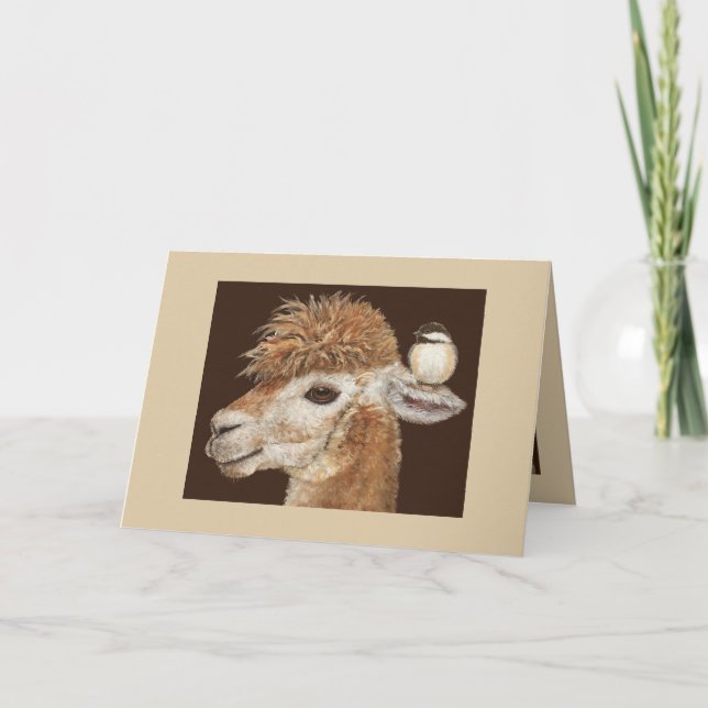 Die Whisperkarte Alpaca Karte (Vorderseite)