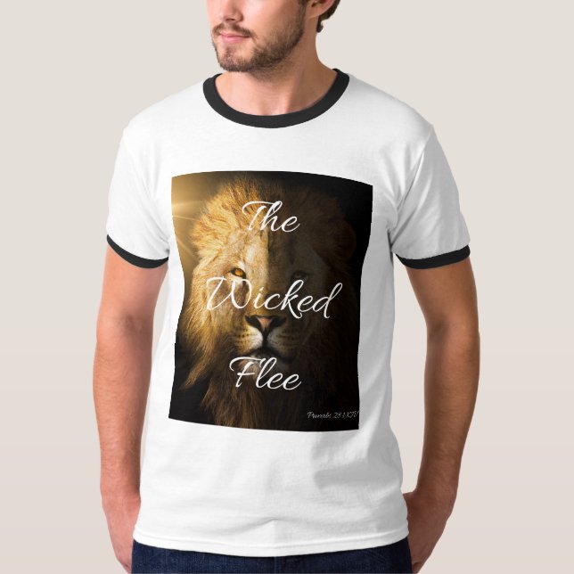 Die Wicked Flee Sprichwörter 28:1 KJV Men's Ringer T-Shirt (Vorderseite)