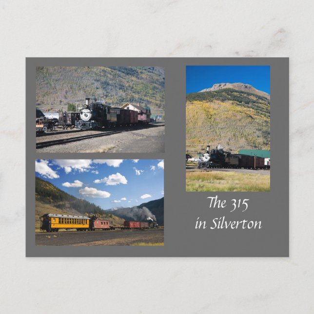 Die wiederhergestellte D&RG 315 in Silverton Postkarte (Vorderseite)
