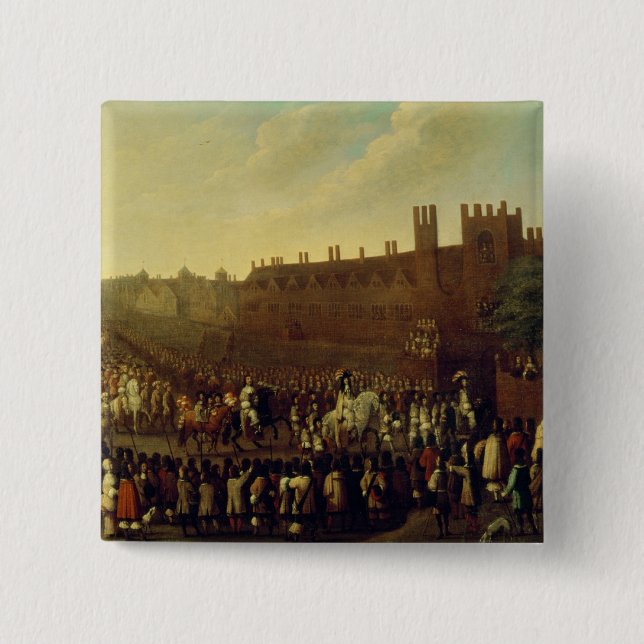 Die Wiederherstellung von Charles II bei Whitehall Button (Vorderseite)