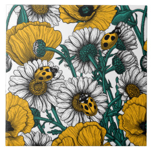 Die Wiese in Gelb Fliese