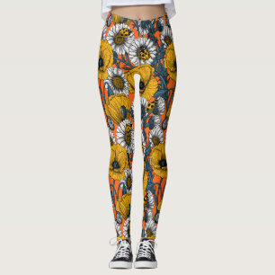 Die Wiese in Gelb und Blau Leggings