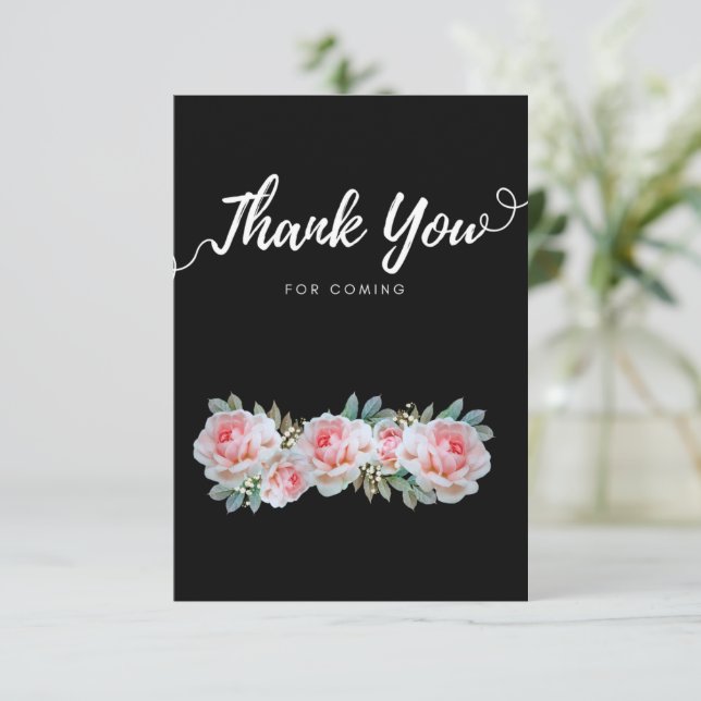Die Wildblume weiß und rosa danke Ihnen RSVP Karte (Stehend Vorderseite)