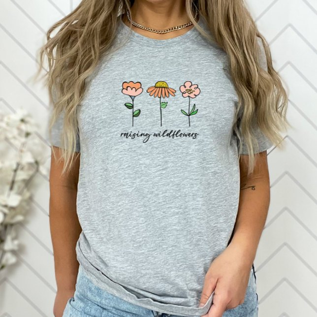 Die Wildblumen farbenfrohe Mama von drei T-Shirt (Von Creator hochgeladen)