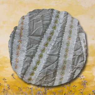Die Wildblumen sind einfach, beige, beige, beige,  Rundes Kissen