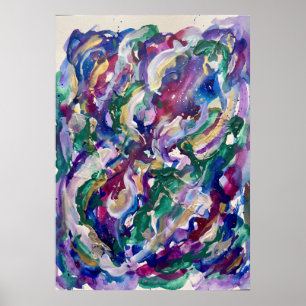 Die wilde Freude der spirituellen Farbwandkunst Poster