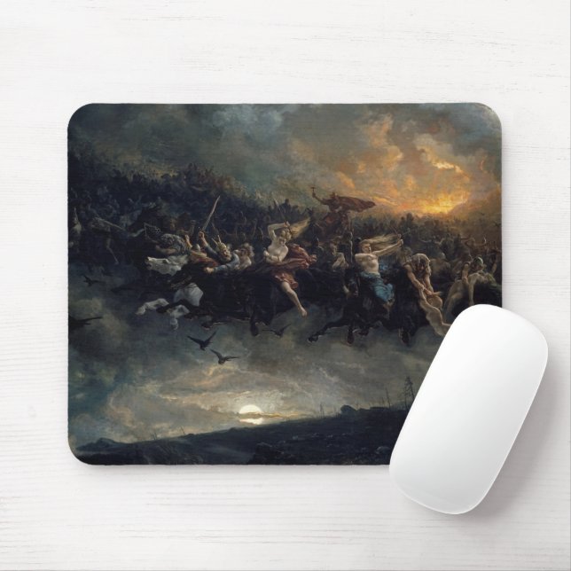 Die wilde Jagd auf Odin, 1872 von Peter Nicolai Ar Mousepad (Mit Mouse)