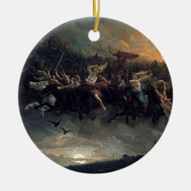 Die wilde Jagd auf Odin von Peter Nicolai Arbo 187 Keramik Ornament (Vorne)
